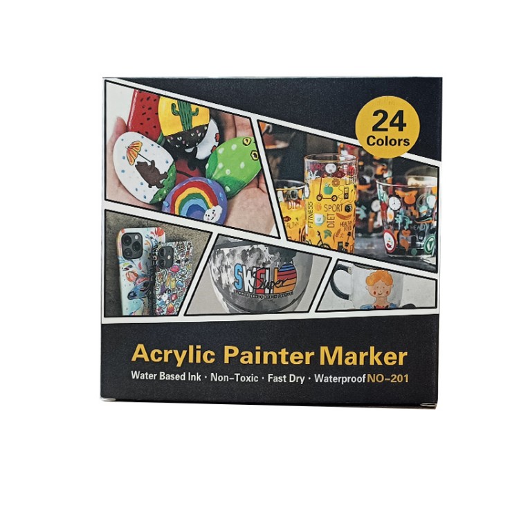 Marcador de pintor acrílico impermeable de 24 colores