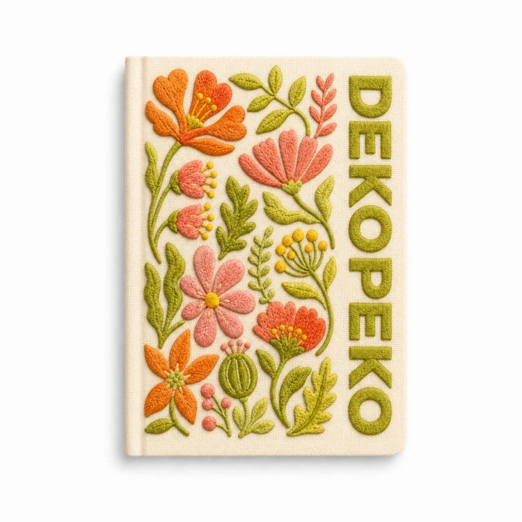 Cuaderno con página interior de 100 g/m² con cubierta bordada viva A5