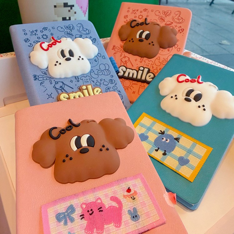 Lindo perro de dibujos animados en 3D Cuaderno de tapa dura