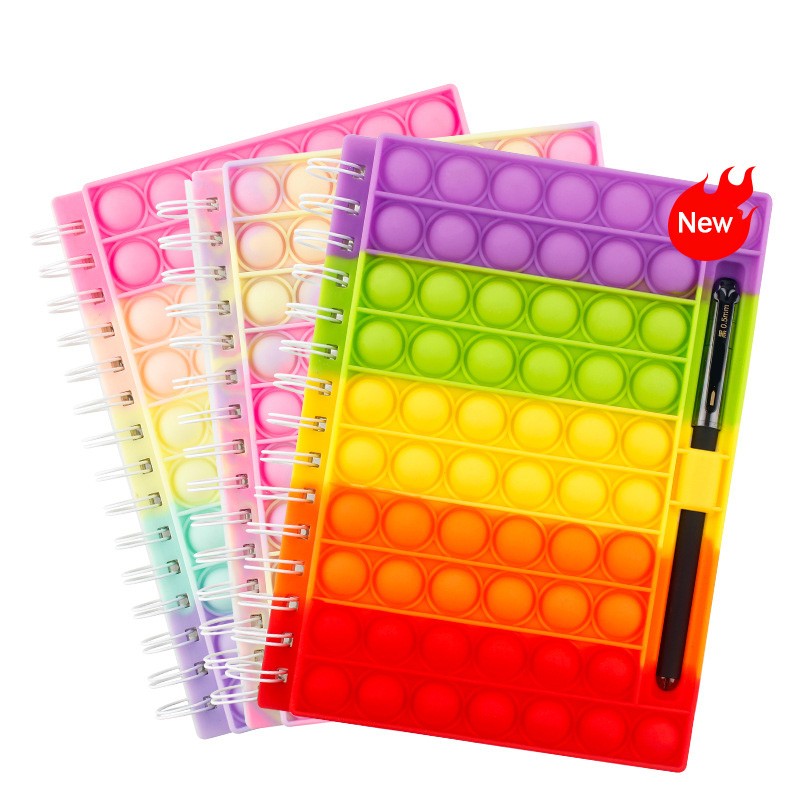 Lindo cuaderno de silicona Pop it para niños