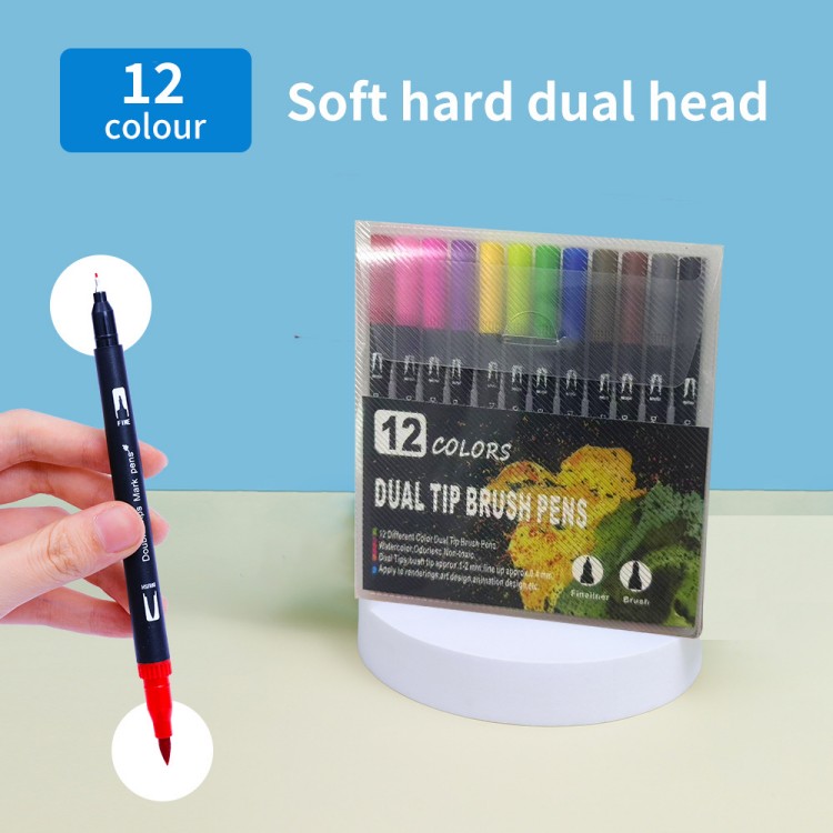 Juego de marcadores lavables de varios colores con punta suave doble