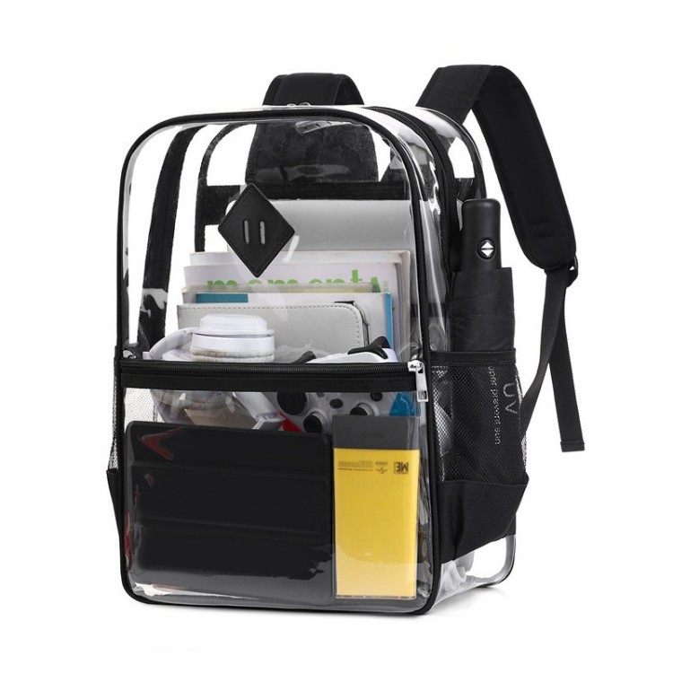 Mochila escolar transparente impermeable de gran capacidad de PVC