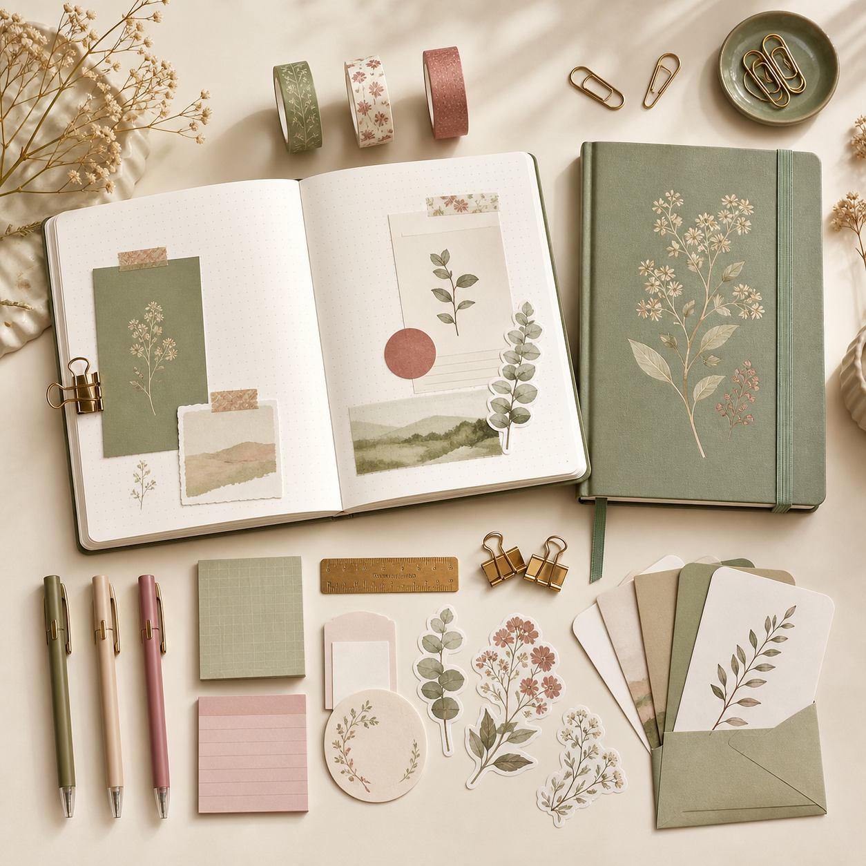 Coordinated journaling stationery collection for wholesale